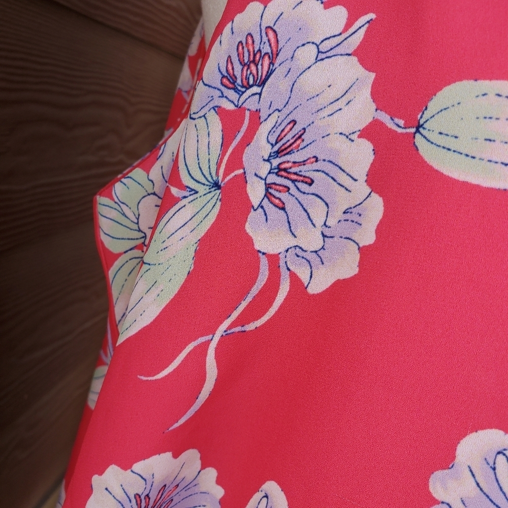 Emma & Olivia Coral Pink Floral Sleeveless Flowy Women's Blouse Size XL NWOT - Picture 15 of 16